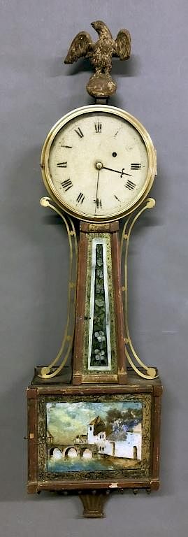 Appraisal: Presentation Mahogany Cased Banjo Clock Presentation mahogany cased banjo clock