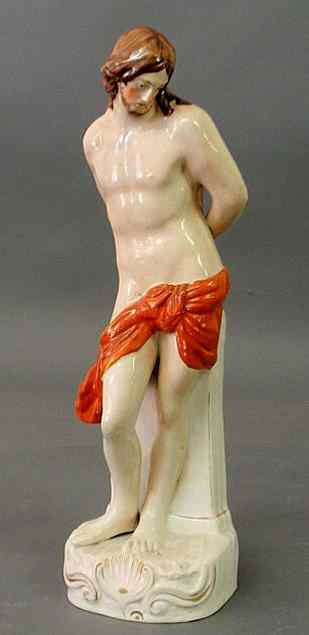 Appraisal: Staffordshire figure of Jesus Christ th c standing on a