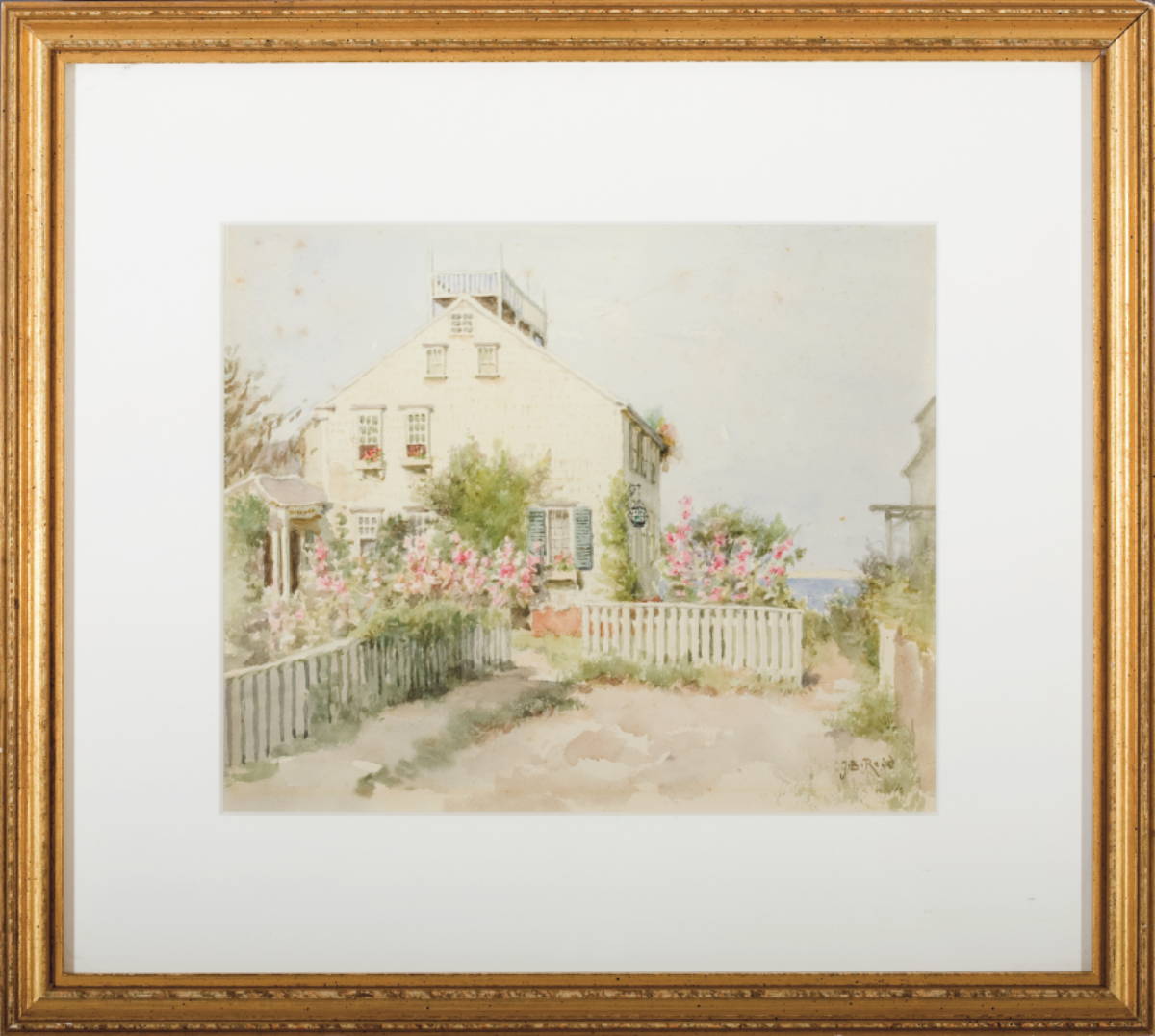 Appraisal: JANE BREWSTER REID AMERICAN - NANTUCKET COTTAGE WITH ROSE GARDEN