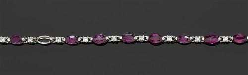 Appraisal: RUBY AND DIAMOND BRACELET White gold Classic Rivi re bracelet