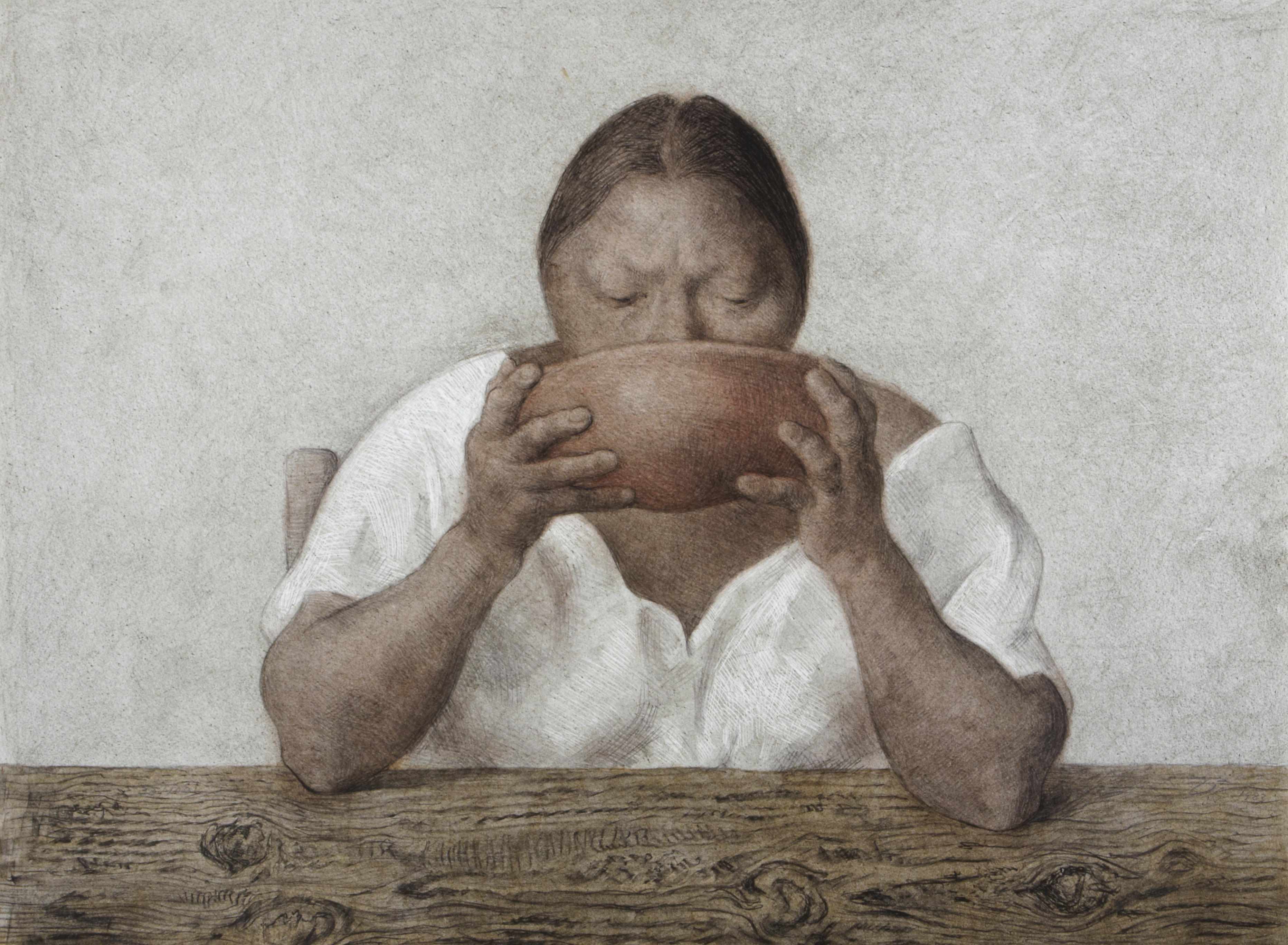 Appraisal: Francisco Ziga Mexican - Mujer con Olla B Lithograph in