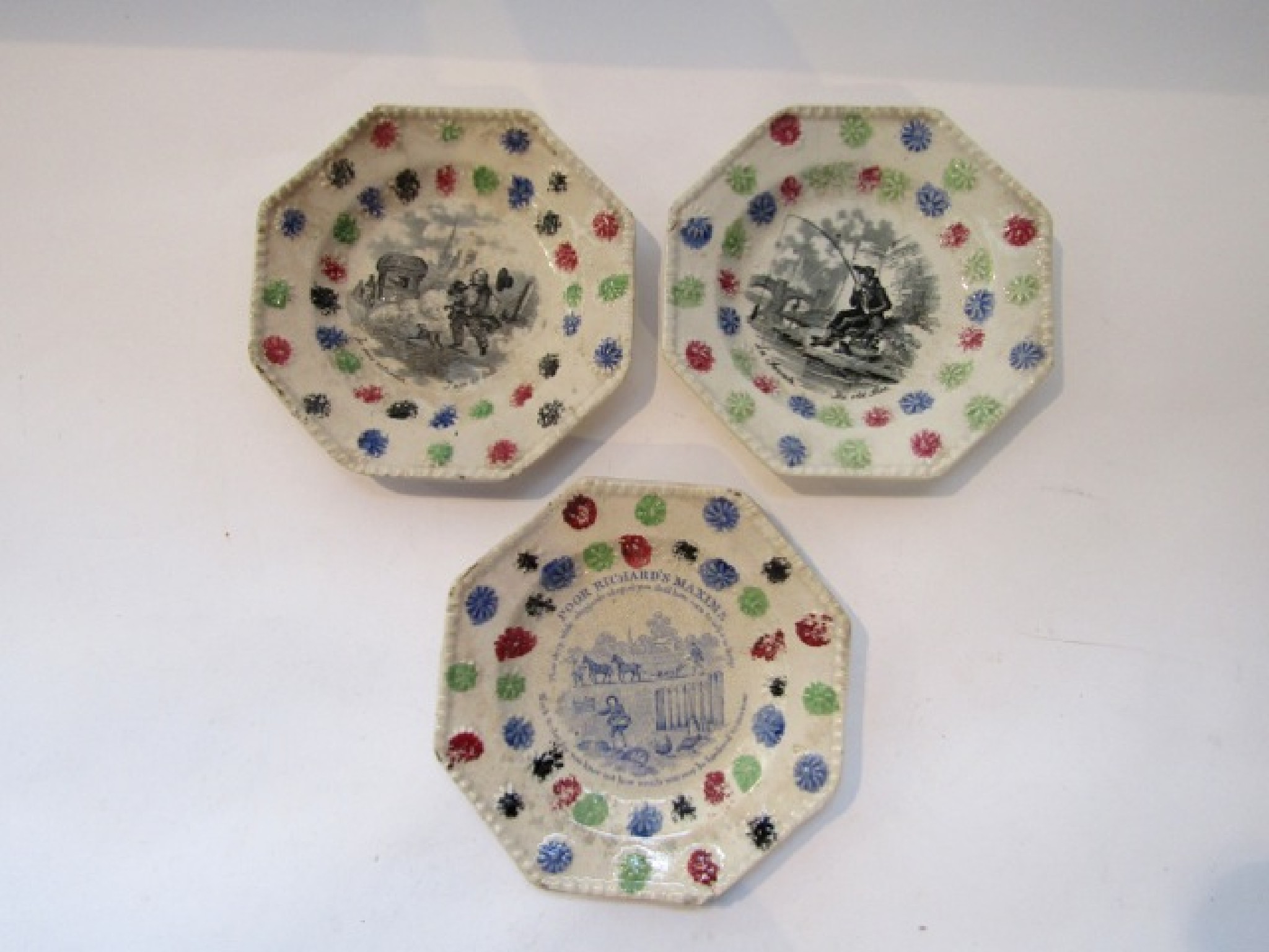 Appraisal: A pair of th century child's plates of octagonal form