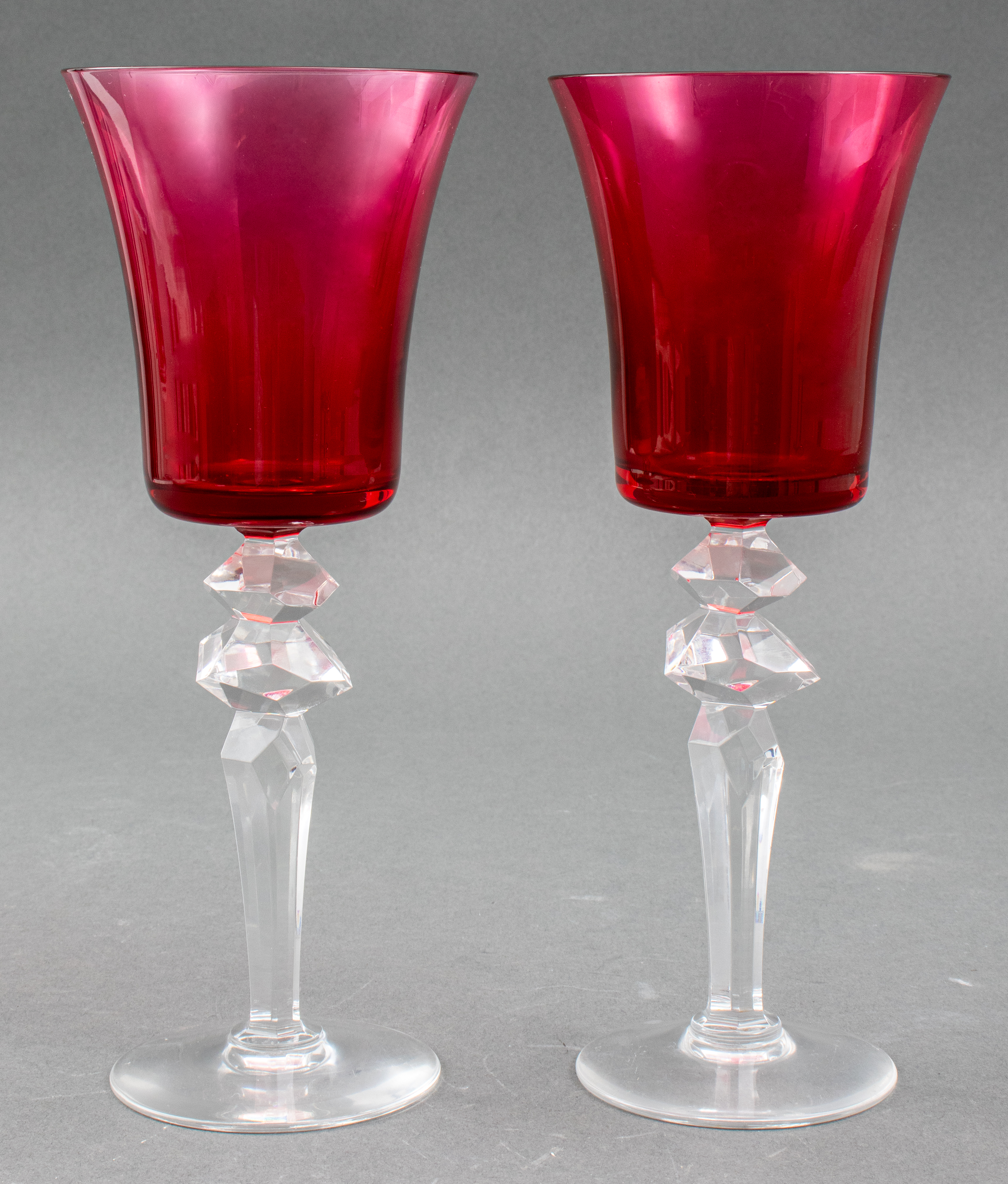 Appraisal: CRISTAL ST LOUIS EXCESS PATTERN WINE GLASSES Cristal St Louis