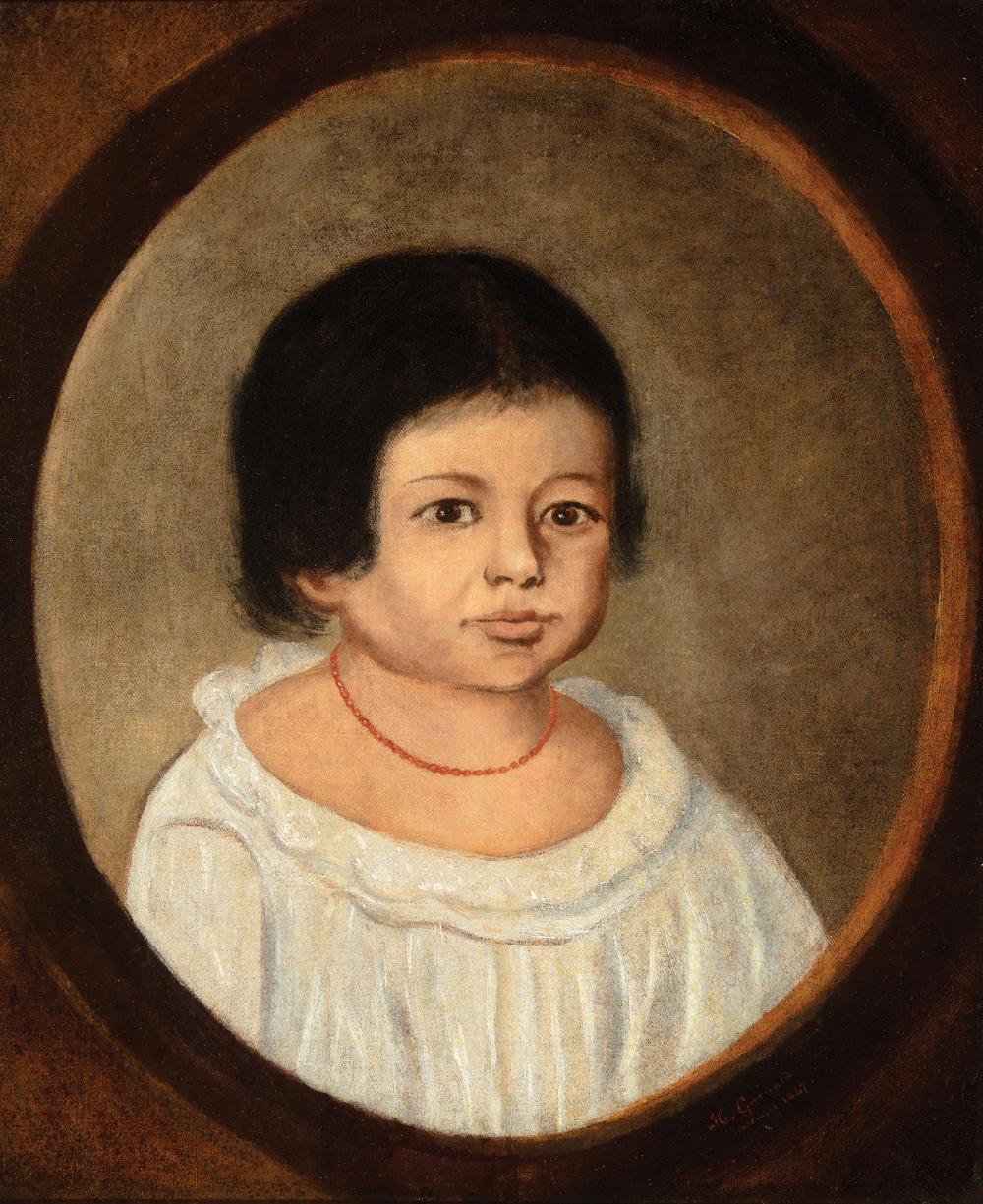 Appraisal: Hortaire Guenard American Louisiana - Choctaw Child oil on canvas