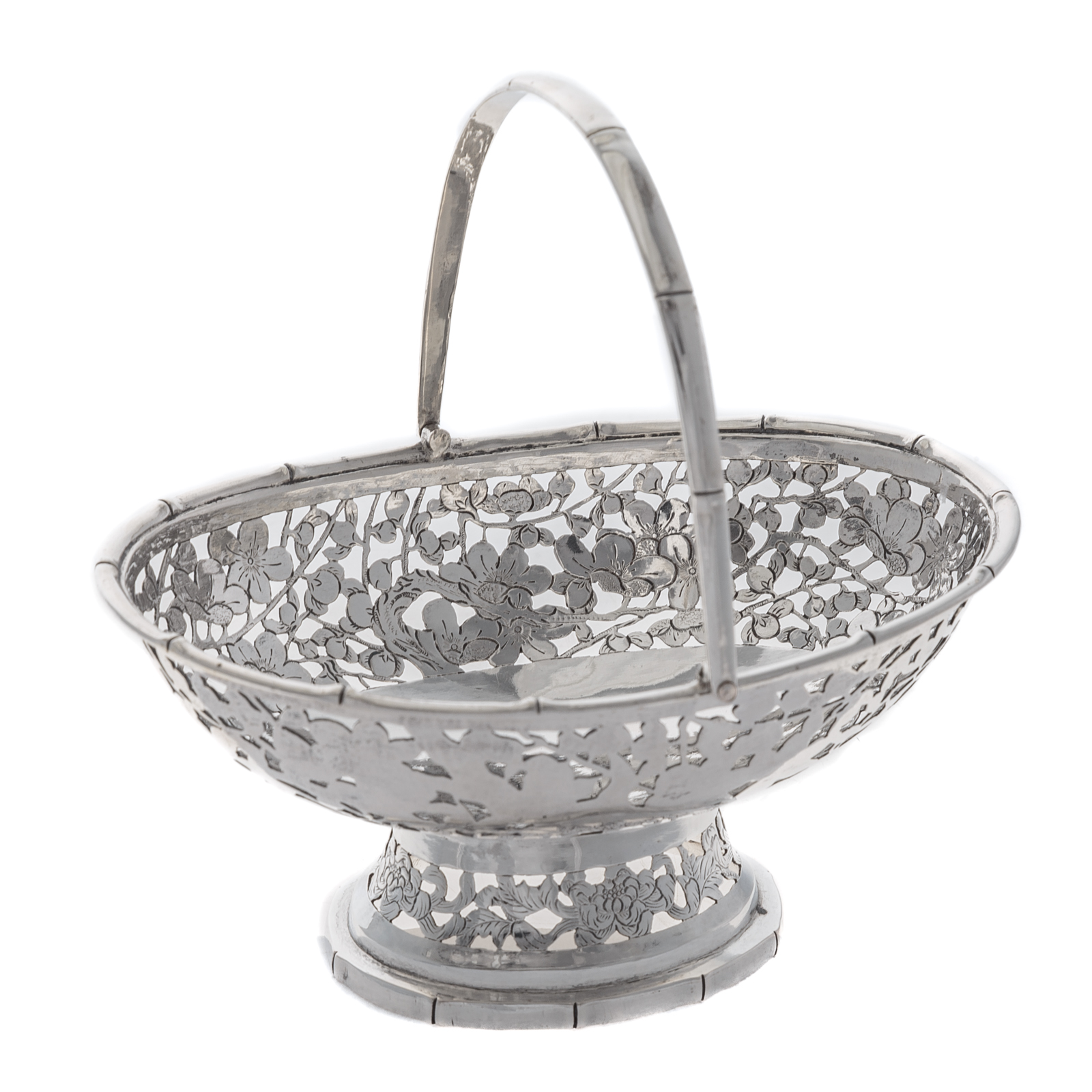 Appraisal: CHINESE EXPORT ZEE SUNG SILVER BON BON BASKET Shanghai first