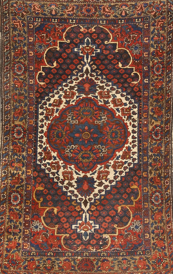 Appraisal: Mahal Rug Second Quarter th Century Blue ground with rosette