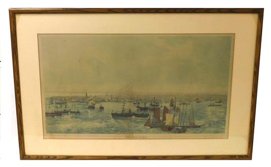 Appraisal: th C color lithograph New-York in depicting panoramic view of