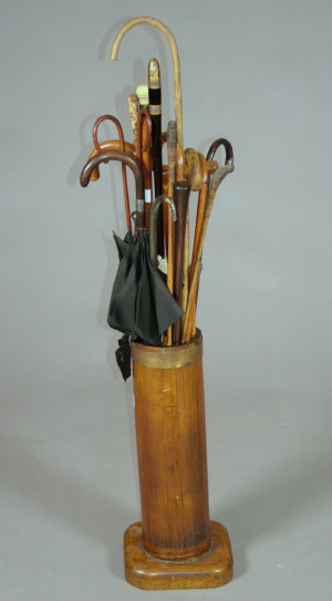 Appraisal: A Nailsea type twisted glass walking cane together with a