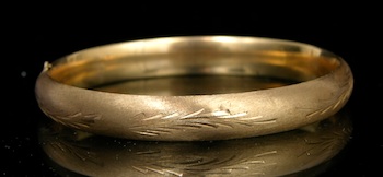 Appraisal: Bangle Bracelet in Yellow Gold This k yellow gold bangle