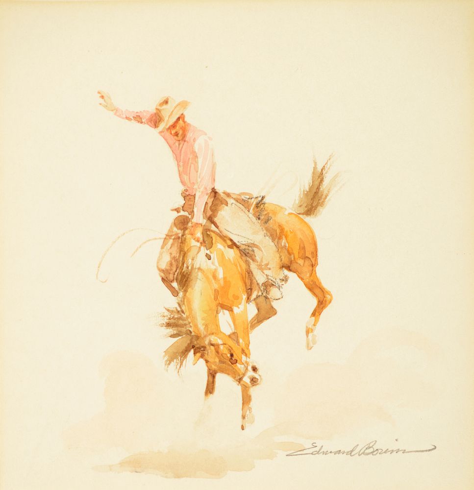 Appraisal: Edward Borein Bucking Horse with Rider Exclusive on Bidsquare EDWARD