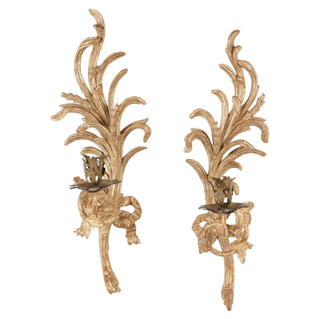 Appraisal: Pair of George III Gilt Papier Mache Single-Light Sconces In