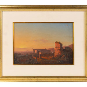 Appraisal: Artist Unknown Orientalist Landscape oil on paper signed lower right