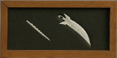 Appraisal: Two Framed Eskimo Bone Blades to in