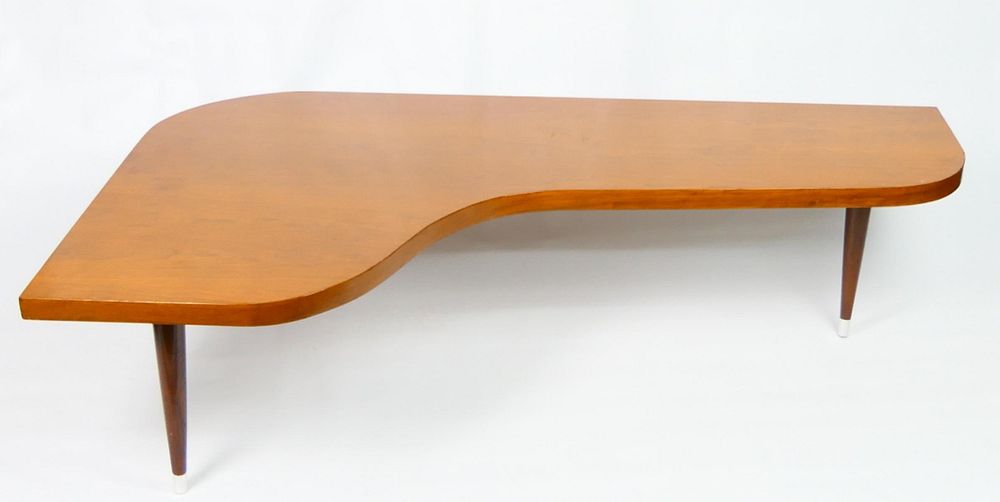 Appraisal: MID CENTURY FOOTED WOODEN BOOMERANG TABLE From a Boca Raton