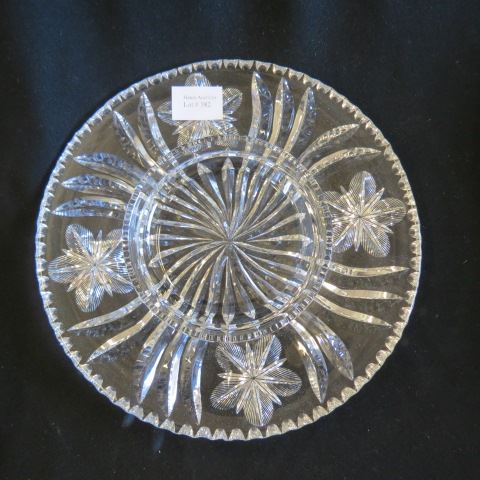 Appraisal: Libbey Cut Glass Snack Tray elegant floral center dish for