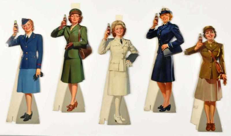 Appraisal: Full Set of Coca-Cola Military Girl Cutouts Description Cardboard All