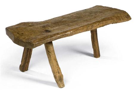 Appraisal: A large George IV primitive oak pig sticking bench circa