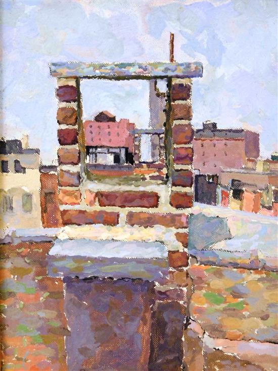 Appraisal: Herman Rose American b - Rooftops oil on canvas board