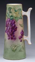 Appraisal: WILLETS BELLEEK HANDPAINTED PITCHER Tapered form with a large handle