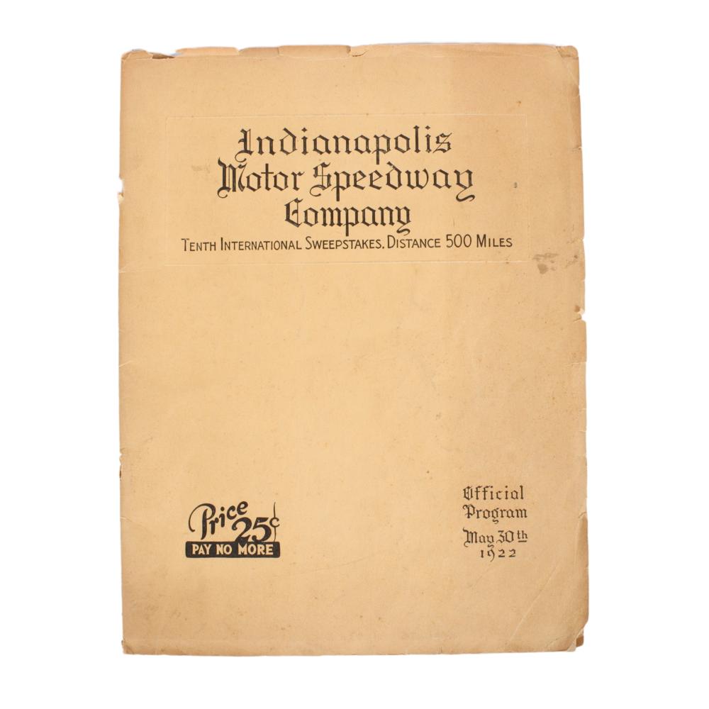 Appraisal: INDIANAPOLIS RACE PROGRAM H X W Indianapolis Race Program Indianapolis