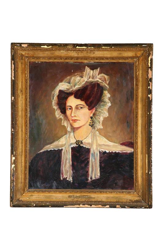 Appraisal: PORTRAIT OF A WOMAN AMERICAN TH CENTURY Oil on canvas