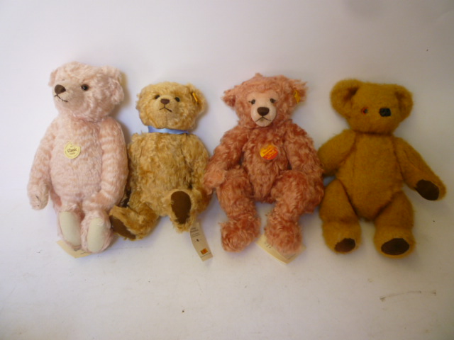 Appraisal: Three various Steiff reproduction bears Classic Rose Pink Snobby Bear