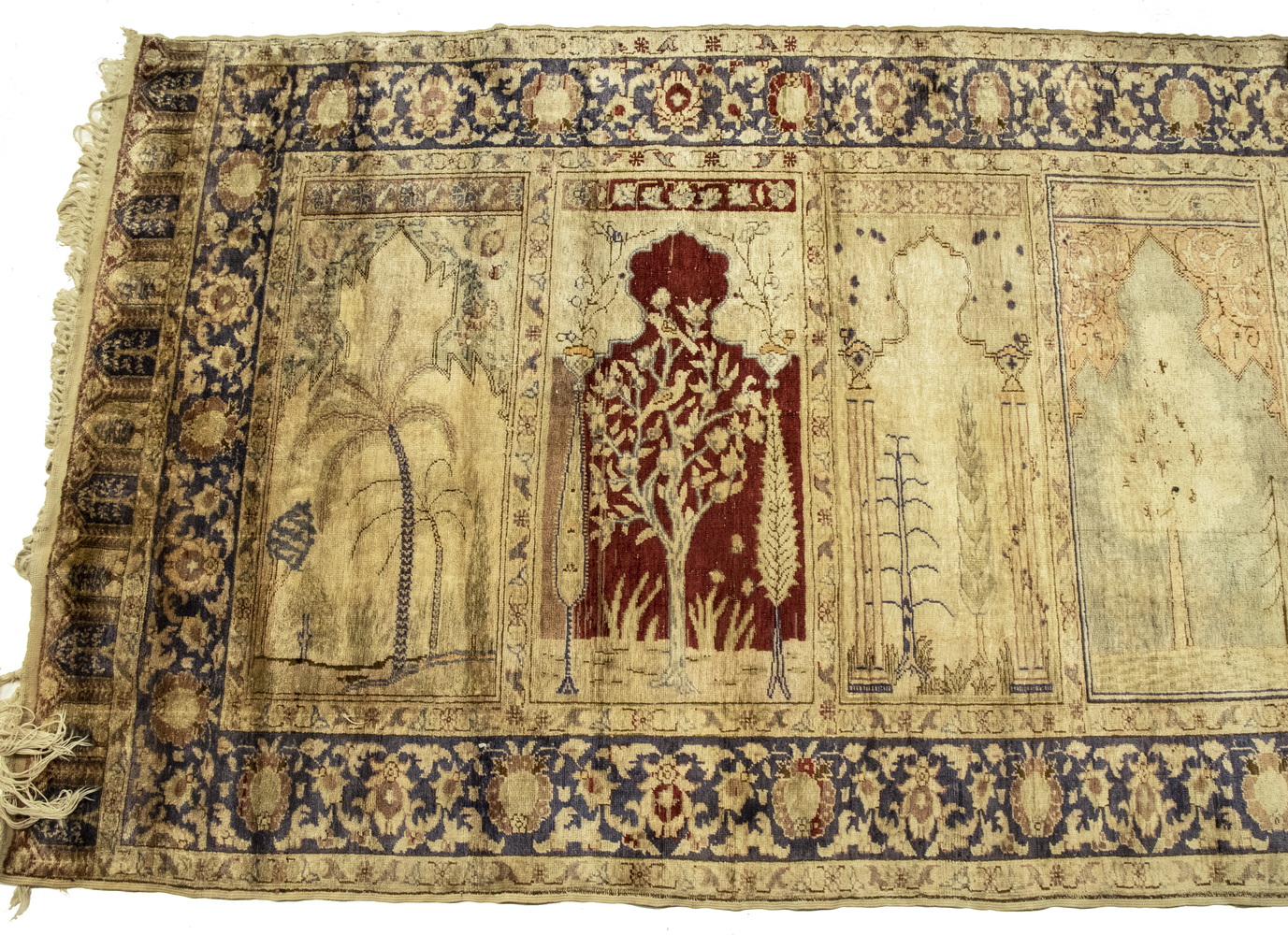 Appraisal: TABRIZ PRAYER RUG ' X ' Tabriz prayer rug wall