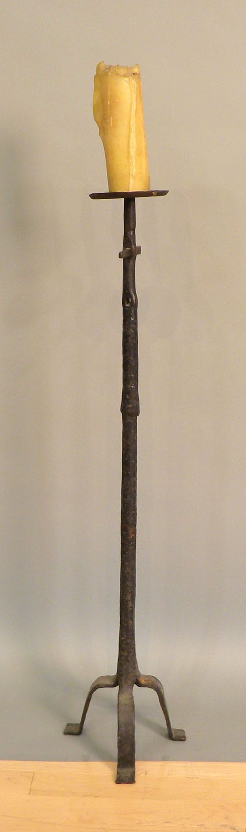 Appraisal: Wrought iron floor standing pricket stick h