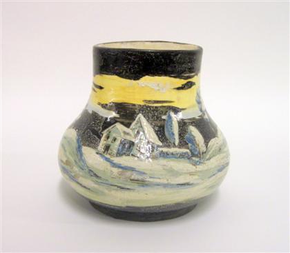 Appraisal: American majolica art pottery vasefaience manufacturing company