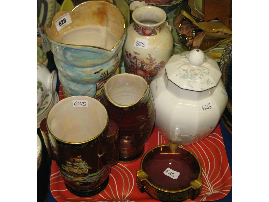 Appraisal: Tray lot of assorted ceramics to include Carlton Ware Rouge