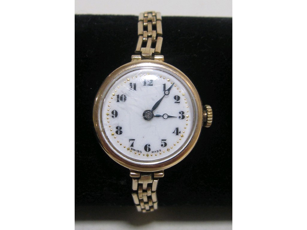 Appraisal: Ladies ct gold cased wrist watch on rolled gold bracelet