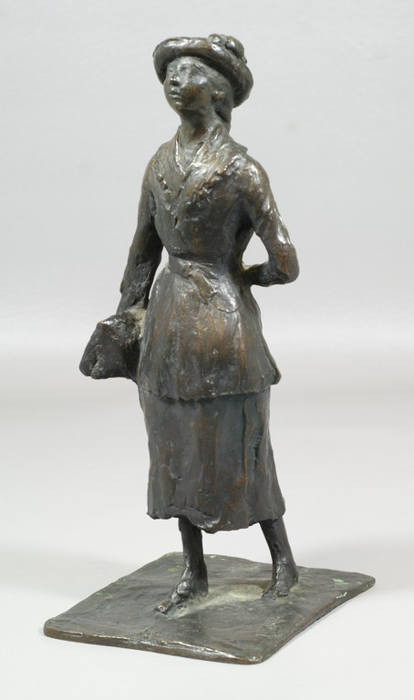 Appraisal: After Degas bronze figure of a school girl signed and