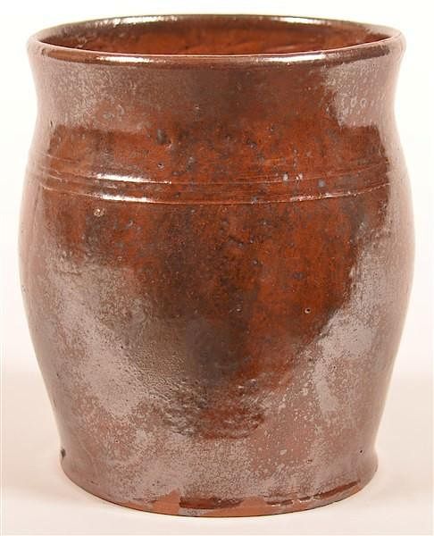 Appraisal: Antique Mottle Glazed Redware Storage Jar Antique Mottle Glazed Redware