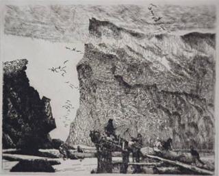 Appraisal: Frannk Wilcox etching Frank N Wilcox American - - ''Fisherman