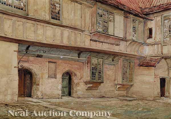 Appraisal: Ellsworth Woodward American New Orleans - Courtyard Scene probably the