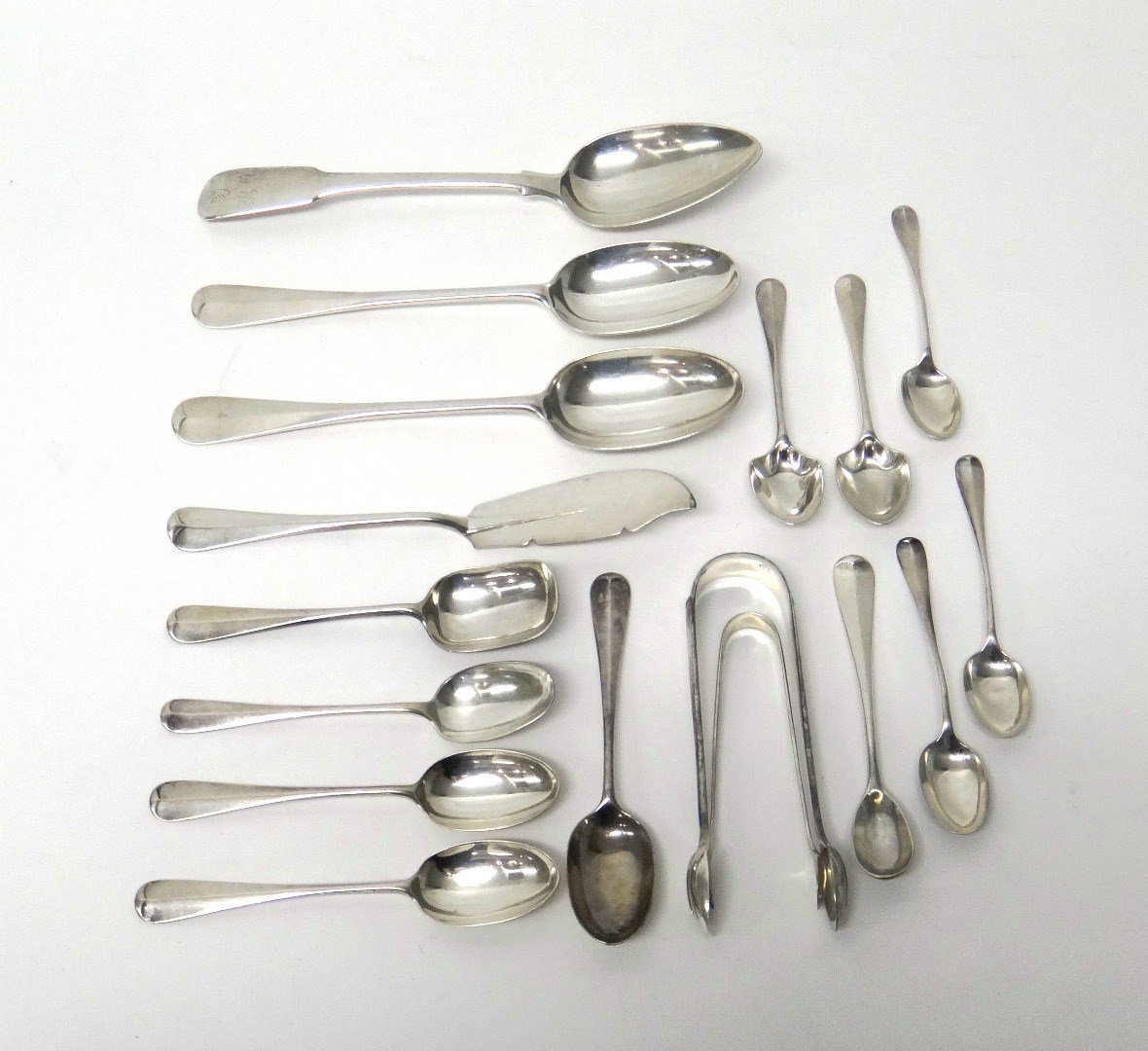 Appraisal: Silver table flatware comprising a pair of rat tail pattern