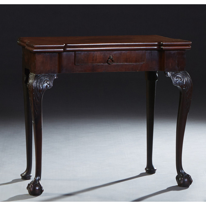 Appraisal: English Carved Mahogany Chippendale Style Games Table early th c