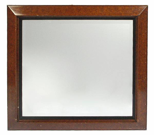 Appraisal: A burlwood and partial ebonized wall mirror scratches height in