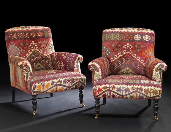 Appraisal: Pair of William IV Mahogany Club Chairs mid- th century