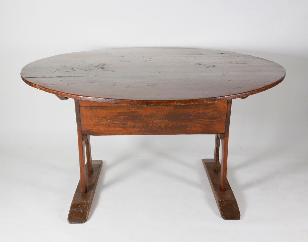 Appraisal: th Century New England Pine Shoe Foot Hutch Table th