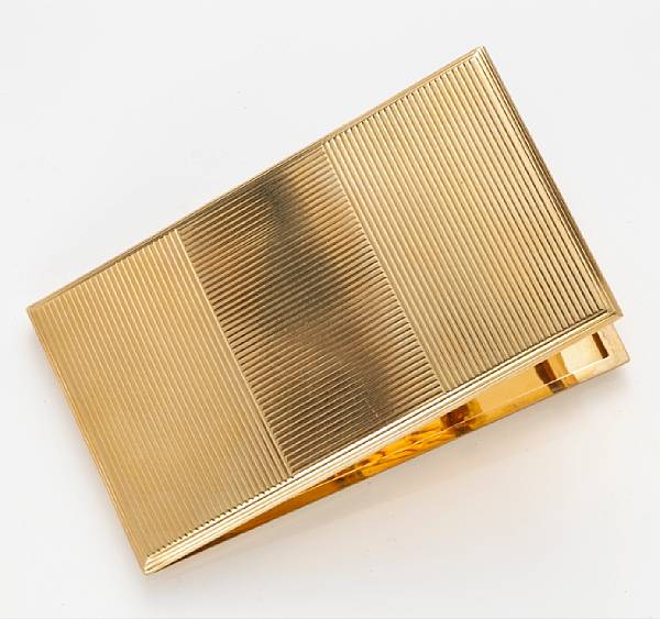 Appraisal: A fourteen karat gold cigarette case Cartier signed Cartier no