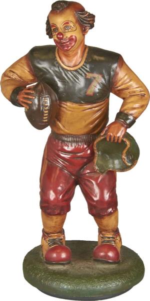 Appraisal: Clown Playing Football Statue This is a contemporary piece Back