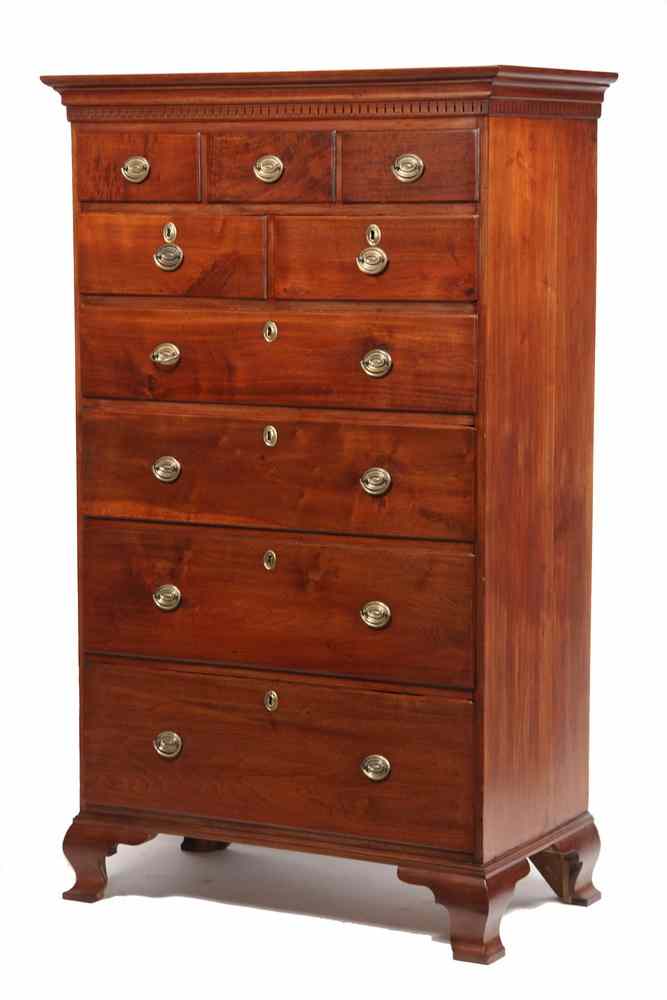 Appraisal: CHIPPENDALE TALL CHEST - Pennsylvania Chippendale circa in Virginia red