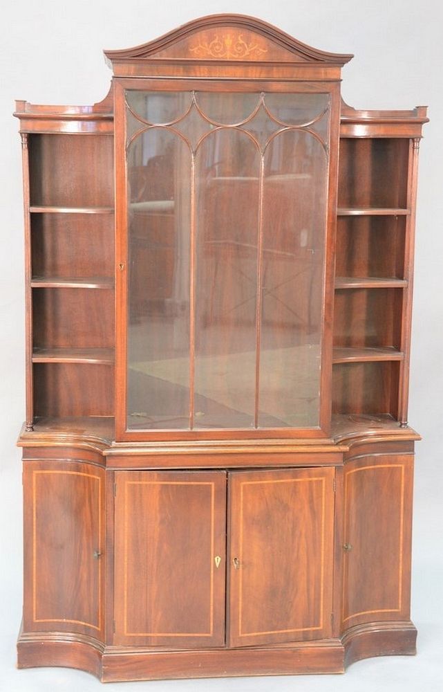 Appraisal: Mahogany two part china cabinet ht wd Mahogany two part