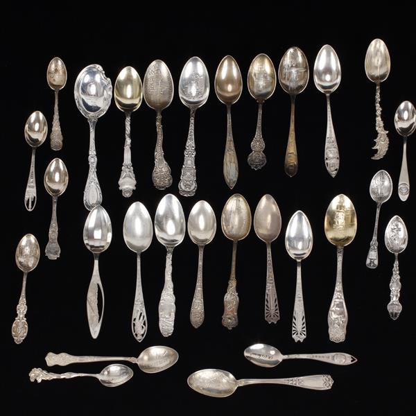 Appraisal: Lot of sterling silver souvenir spoons East Coast states and