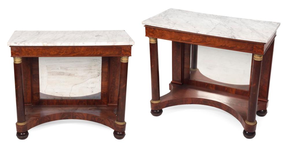 Appraisal: PAIR OF FEDERAL PIER TABLES BOSTON CIRCA HEIGHTS WIDTHS DEPTHS