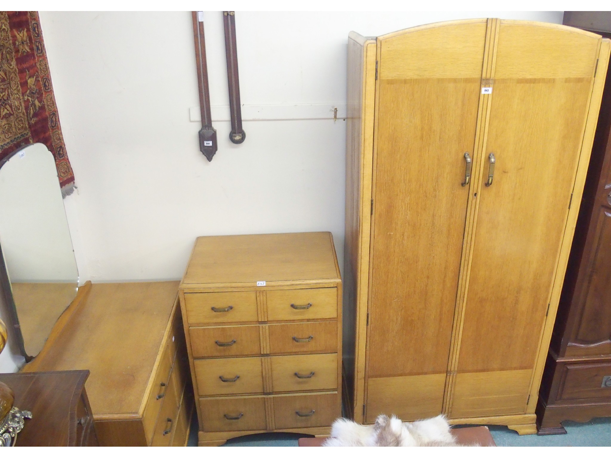 Appraisal: A 's bedroom suite comprising wardrobe x x cm four