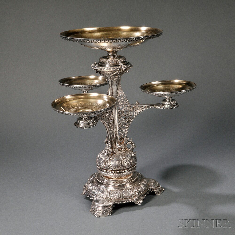 Appraisal: Tiffany Co Sterling Silver Epergne New York - the three-arm