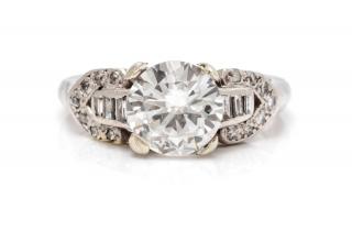 Appraisal: A Platinum and Diamond Ring dwts A Platinum and Diamond