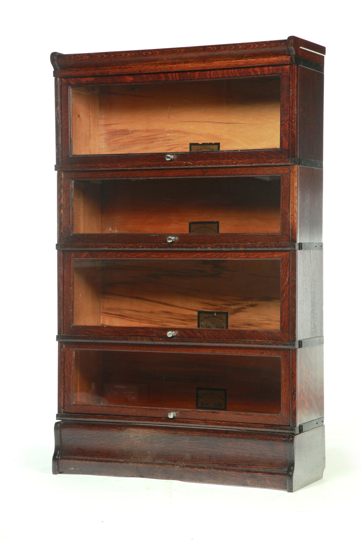 Appraisal: GLOBE-WERNICKE AND CO FOUR-SECTION STACKING BOOKCASE American st half- th